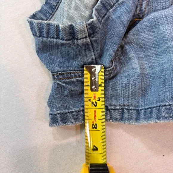 Vtg Y2K American Eagle Micro Mini Denim 8 Light Blue Low-Rise Festival Booty - Picture 6 of 9